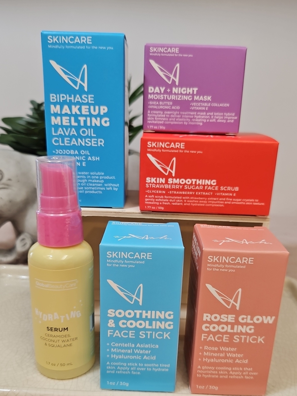 LA SLPASH CLEANSING MOISTURIZING & COOLING 5-PC SET + GBC SERUM W/CERAMIDES SQUA